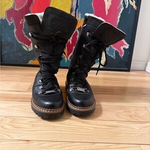 Ammann of Switzerland Black Leather Lace-Up Boots 6.5 (37)